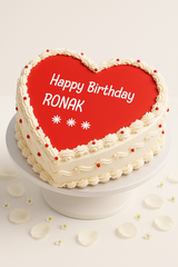Heartfelt Red & White Cake-BG081