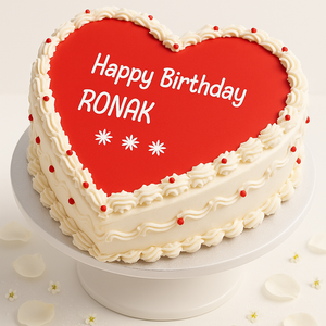 Heartfelt Red & White Cake-BG081