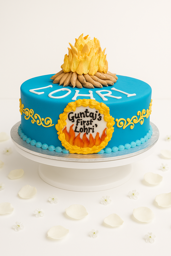 Blue Lohri Celebration Cake-BO073