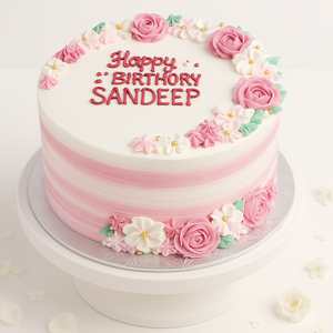 Blushing Ombre Floral Cake-BG084