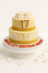 Golden Henna Rose Tier Cake-TR022
