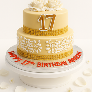Golden Henna Rose Tier Cake-TR022