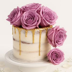 Golden Drizzle Naked Bloom Cake-GI080