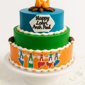 Tri-Color Lohri Celebration Cake-TR026