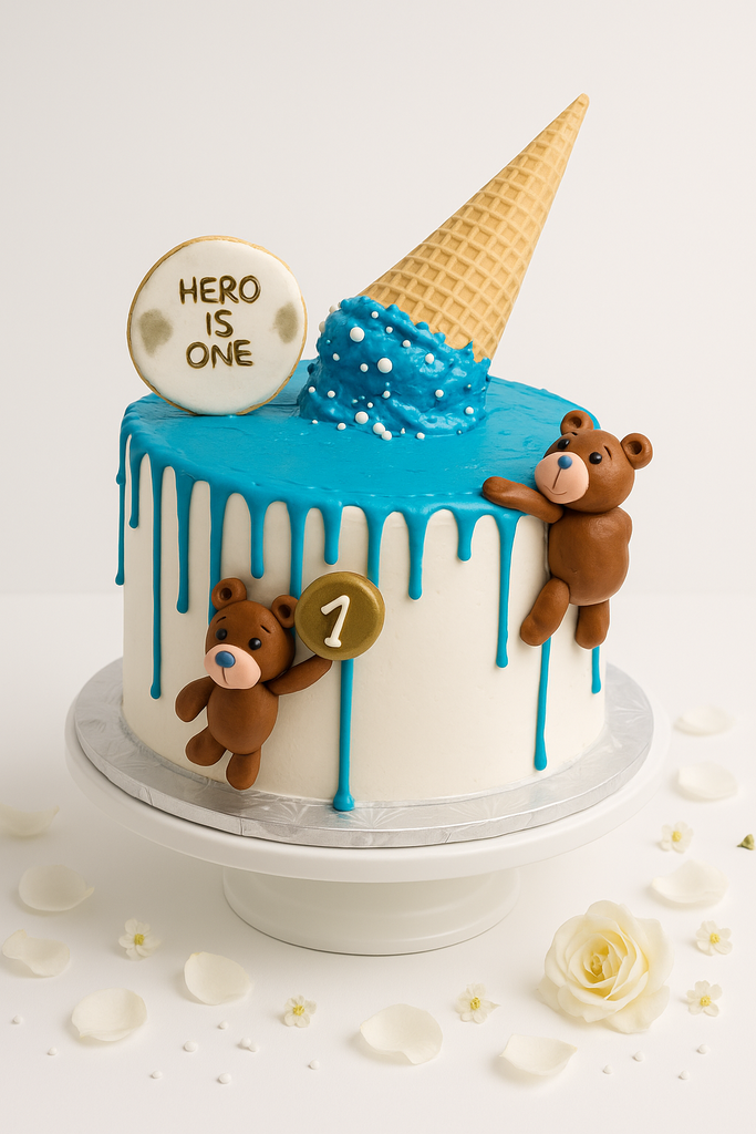 Teddy Ice-Cream Adventure Cake-BO074