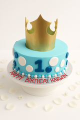 Royal Blue First Birthday Cake-BO076