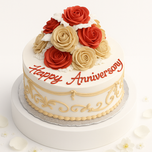 Henna Design Anniversary Cake-AN019