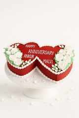 Split Heart Anniversary Cake-AN020