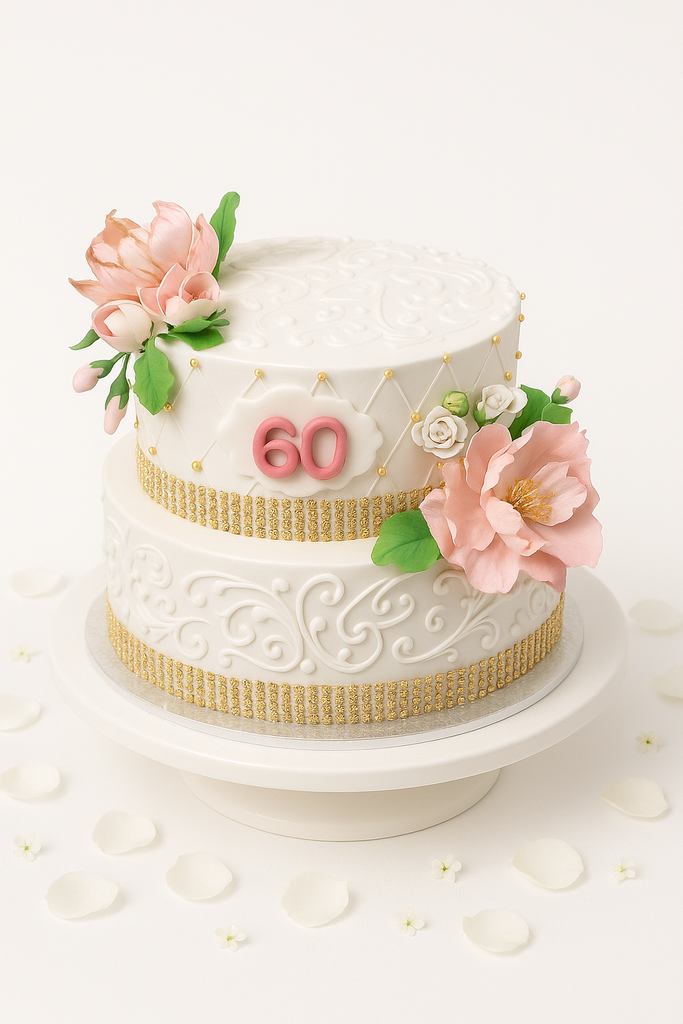 Golden Elegance Anniversary Cake-TR031