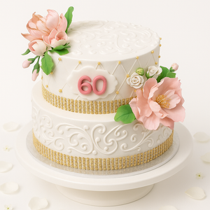 Golden Elegance Anniversary Cake-TR031