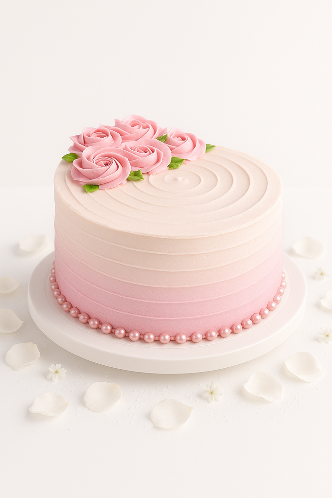 Blush Pearl Rosette Cake-GI086