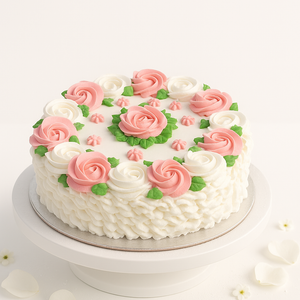Blushing Frill & Rosette Cake-GI087