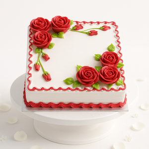 Glorous Red Roses Cake-BG117