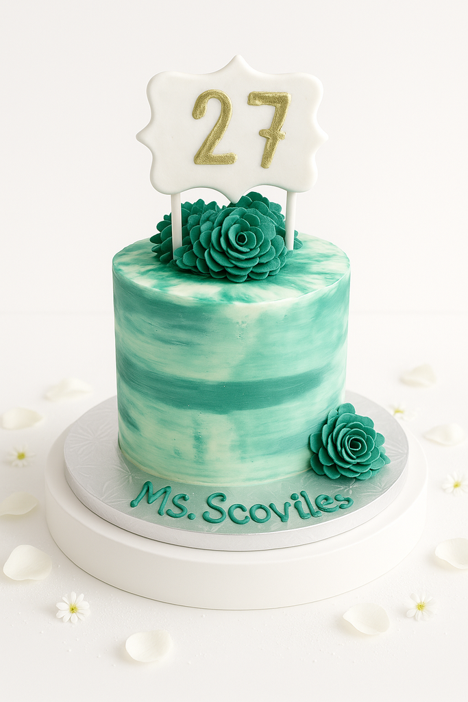 Enchanted Teal Celebration Cake-BG119