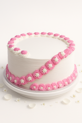 Elegant pink and white birthday cake-GI101