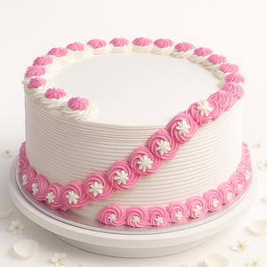 Elegant pink and white birthday cake-GI101