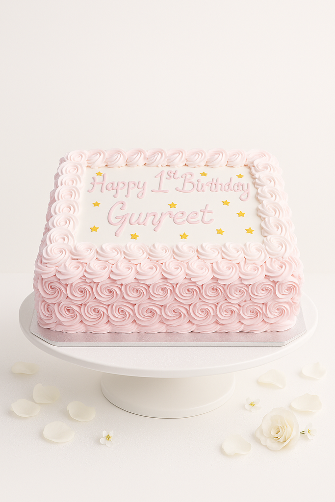 Pink Rosette Star Cake-GI104