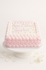 Pink Rosette Star Cake-GI104