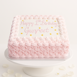 Pink Rosette Star Cake-GI104