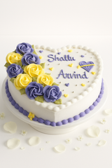 Sunset Bloom Heart Cake-AN023