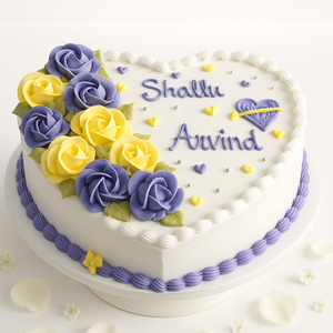 Sunset Bloom Heart Cake-AN023