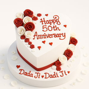 Crimson Blossom Heart Cake-AN025