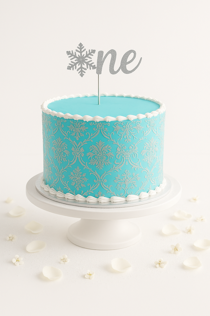 Blue Elegance Stencil Cake-BG120