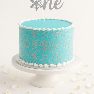 Blue Elegance Stencil Cake-BG120