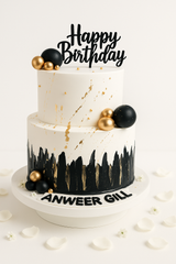 Black & Gold Birthday Cake-TR004