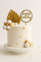 Elegant white & gold cake-BG001