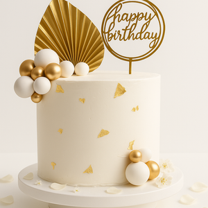 Elegant white & gold cake-BG001
