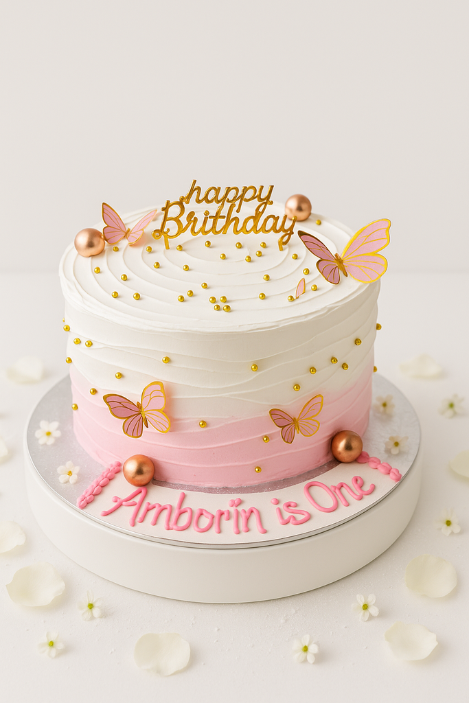 Pink Butterfly cake-GI030