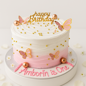 Pink Butterfly cake-GI030